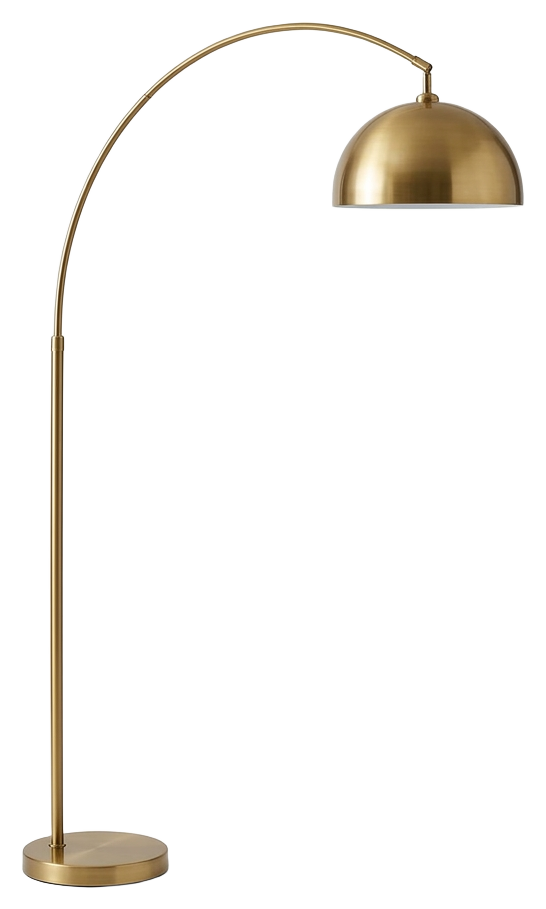 Brass arc floor lamp