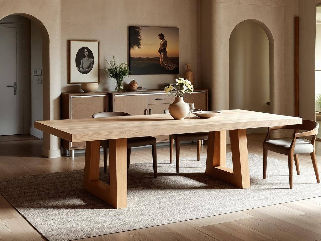 Oak dining table from a collective vendor line